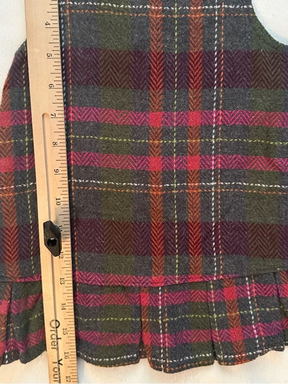 Vintage 2007 Gymboree Fall Forest Herringbone Plaid Jumper Dress 12-18M baby